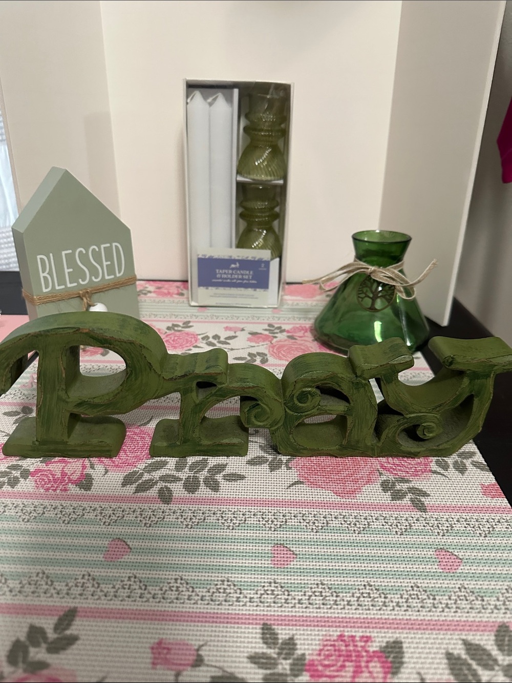 4 New Home Decor items  in Sage Green by Hobby Lobby NWT